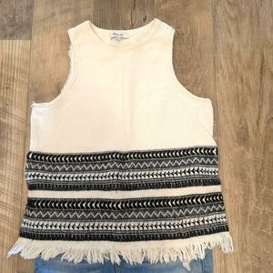 Madewell Villagrove tassel sweater tank.
